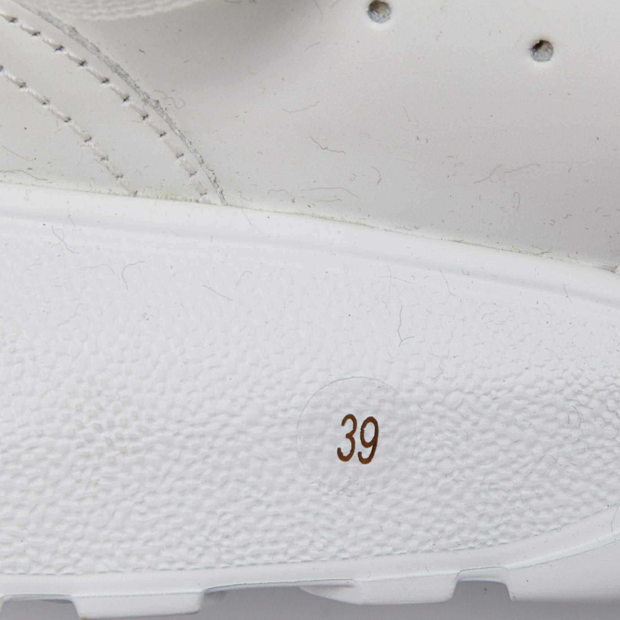 Alexander McQueen White/Black Leather And Suede Oversized Sneakers Size 39 2