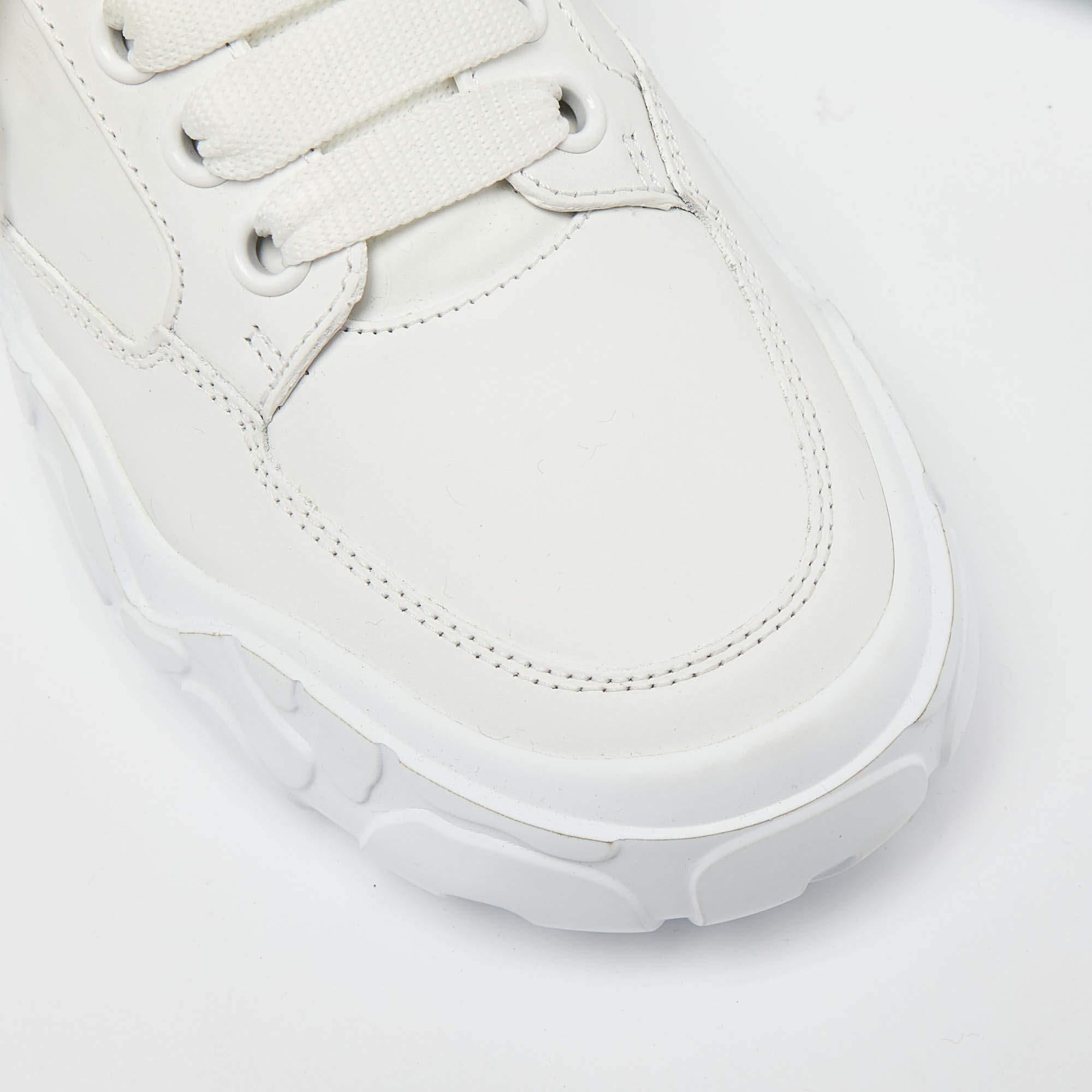 Alexander McQueen White/Black Leather And Suede Oversized Sneakers Size 39 3