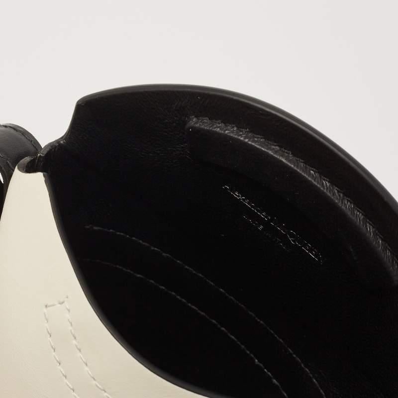 Alexander McQueen White/Black Leather Micro The Curve Bucket Bag 2