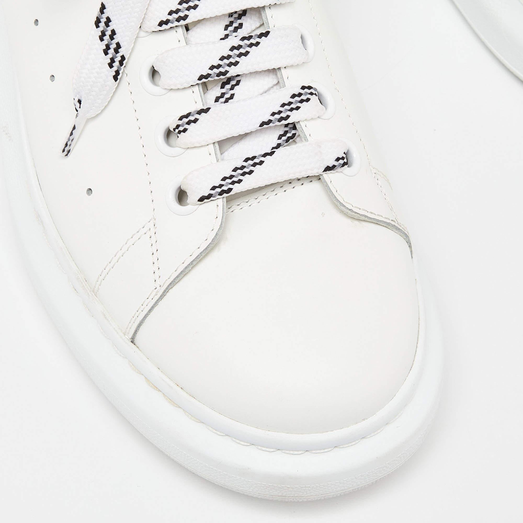 Men's Alexander McQueen White/Black Leather Oversized Sneakers Size 44