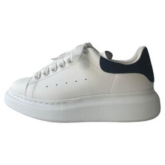 Alexander McQueen White/Black Leather & Suede Oversized Sneakers sz 36