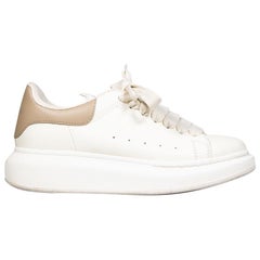 Alexander McQueen White 
Brown Leather Oversize Trainers Size IT 36