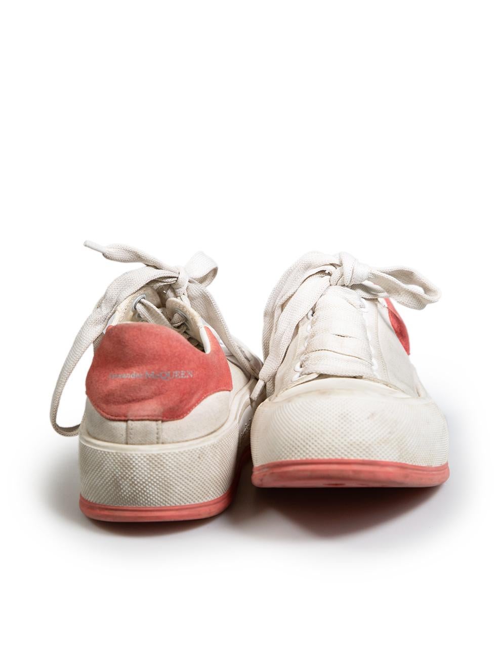 Donna Alexander McQueen Scarpe da ginnastica in tela bianca con lacci Taglia IT 38 in vendita