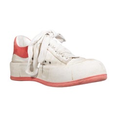 Alexander McQueen White Canvas Lace-Up Trainers Size IT 38