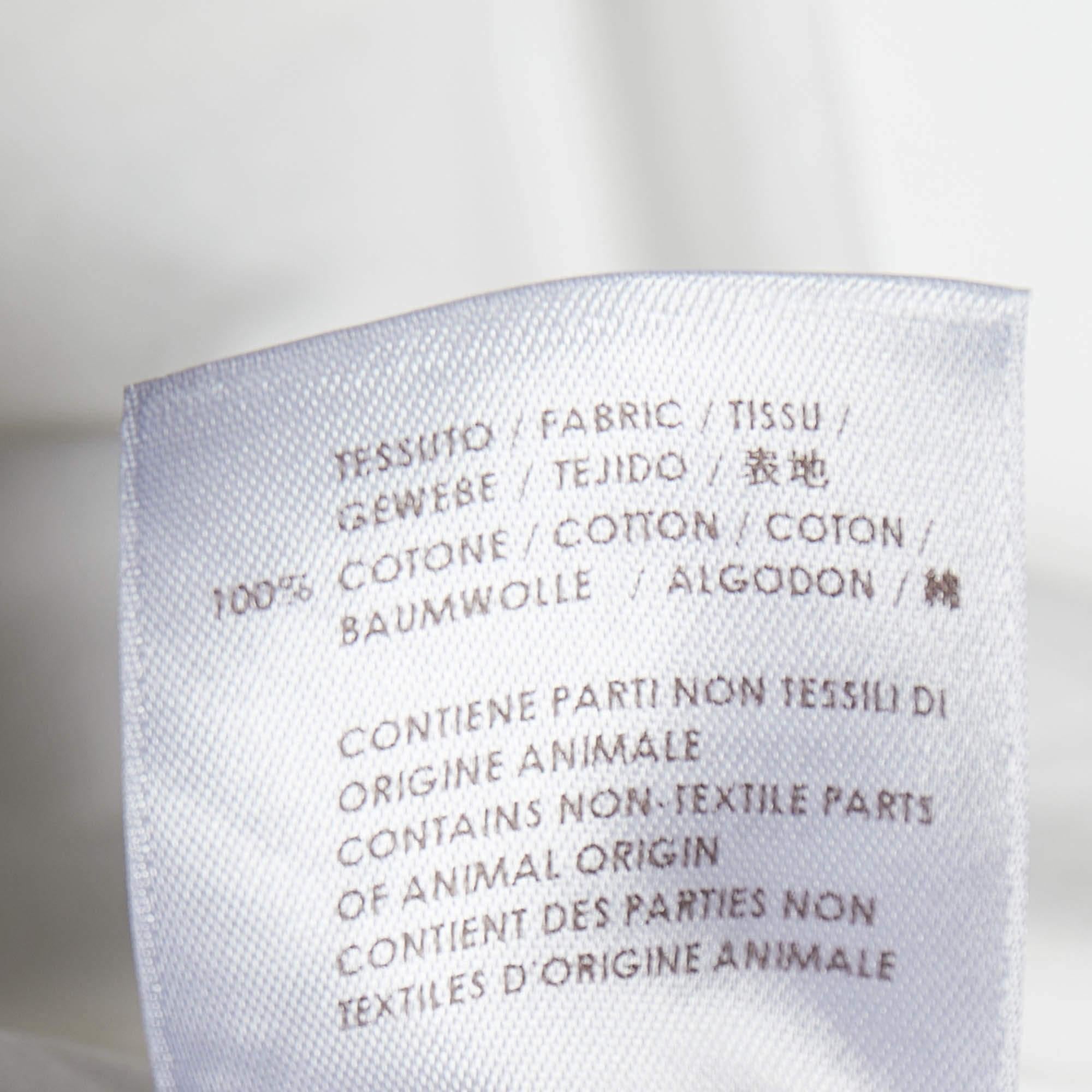 Alexander McQueen White Cotton Asymmetric Button Detail Oversized Shirt S 1
