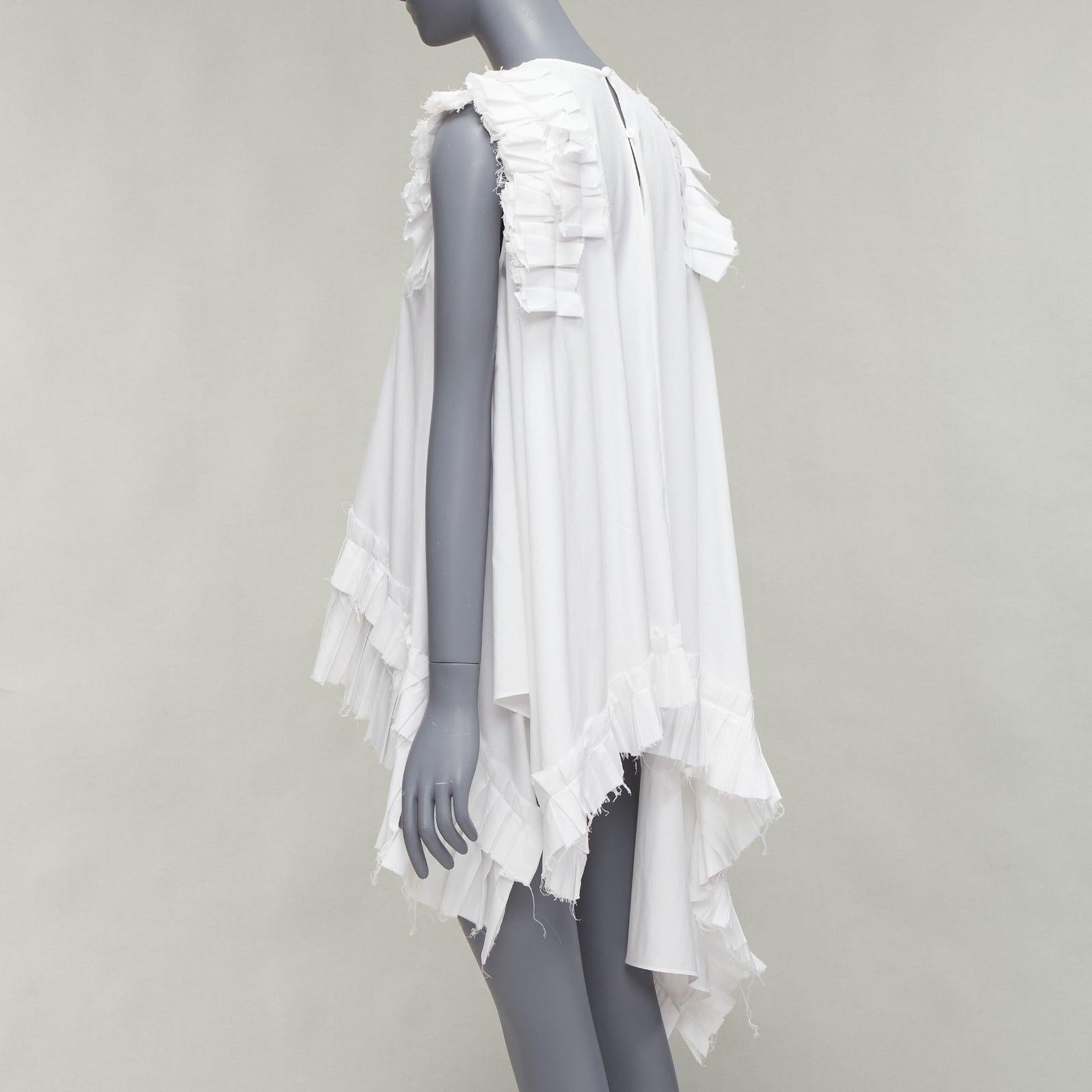 ALEXANDER MCQUEEN asymmetrisches Tunika-Top aus weißer Baumwolle mit hohem, niedrigem Saum IT38 XS im Angebot 2