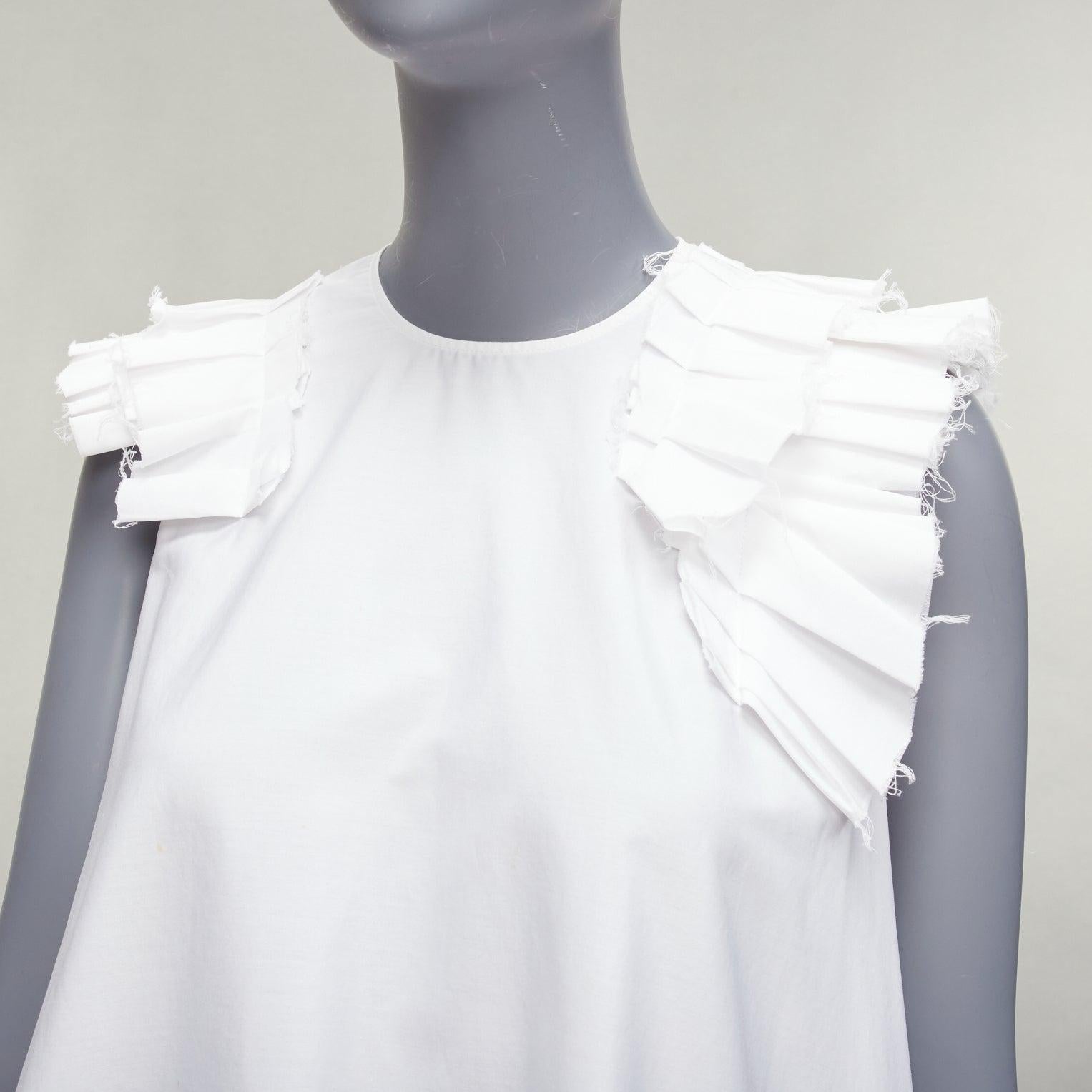ALEXANDER MCQUEEN asymmetrisches Tunika-Top aus weißer Baumwolle mit hohem, niedrigem Saum IT38 XS im Angebot 3