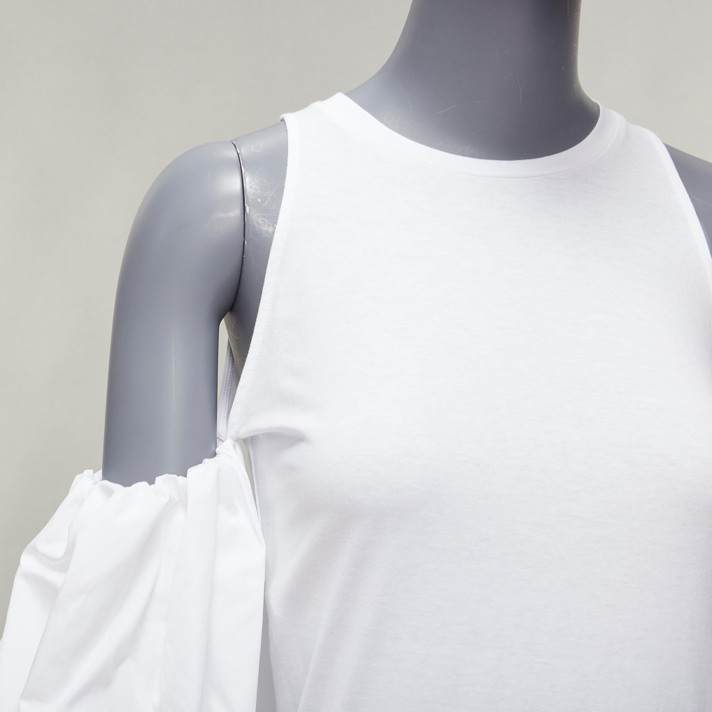 Alexander McQueen, tshirt in cotone bianco con maniche a sbuffo e spalla fredda IT38 XS in vendita 2