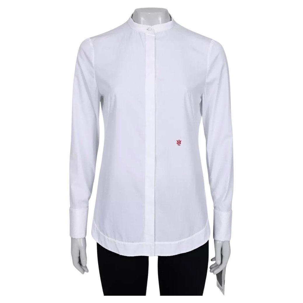 Alexander McQueen White - Chemise en coton à logo brodé - S