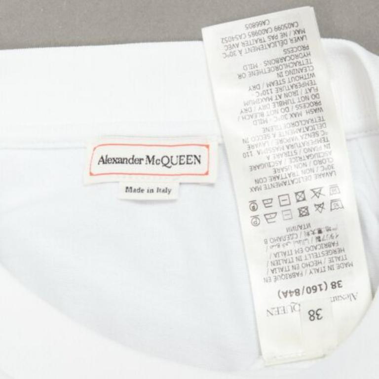 ALEXANDER MCQUEEN detalle ojal de algodón blanco  top de manga larga con tachuelas  IT38 XS en venta 3