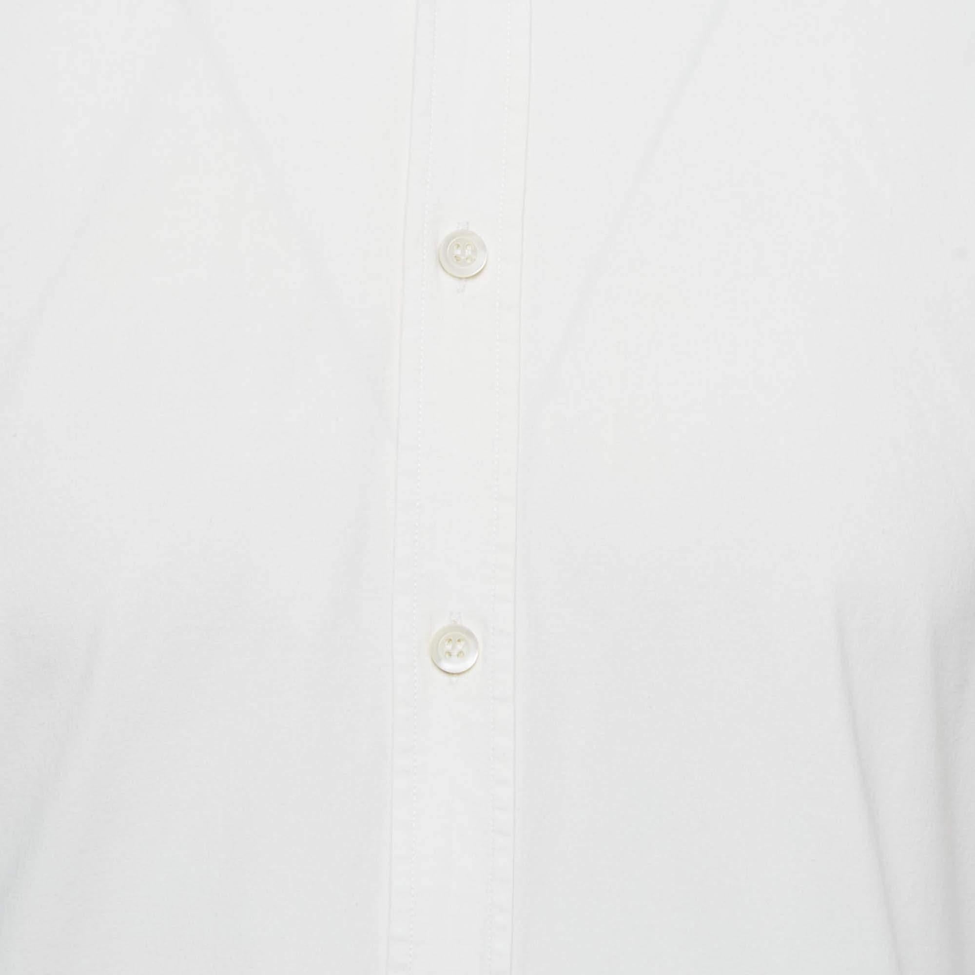 Grigio Alexander McQueen Camicia a maniche corte in cotone bianco HAR M. in vendita