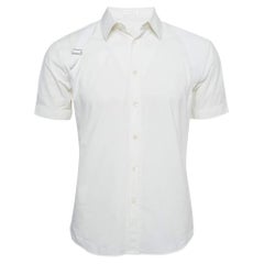 Alexander McQueen White Cotton Harness Short Sleeve Shirt M