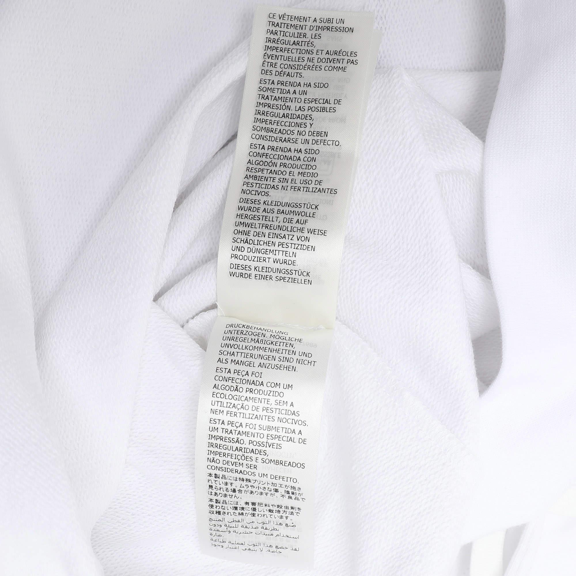 Alexander McQueen Sudadera con capucha de manga corta de punto de algodón blanco con logotipo XS 2