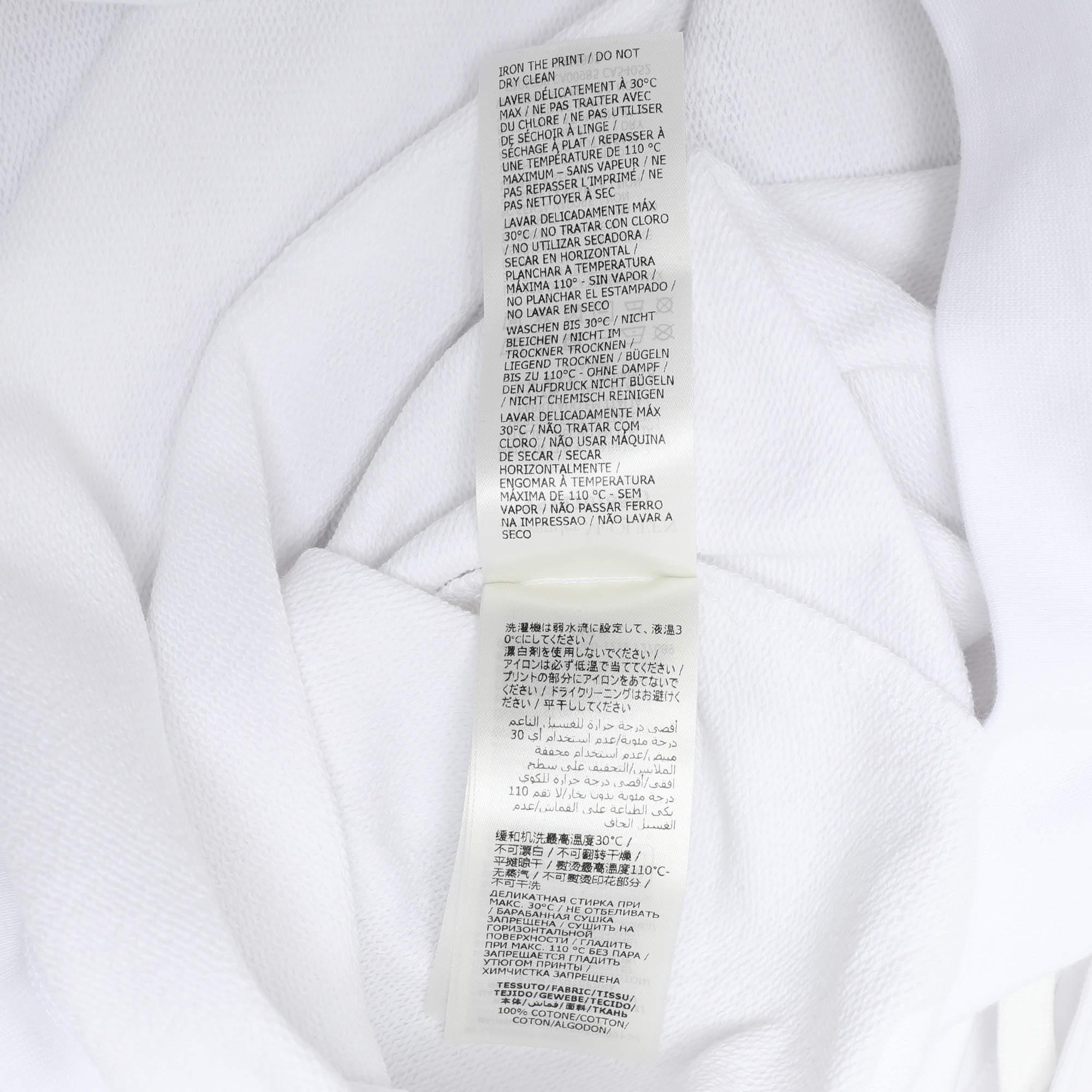 Alexander McQueen Sudadera con capucha de manga corta de punto de algodón blanco con logotipo XS 3