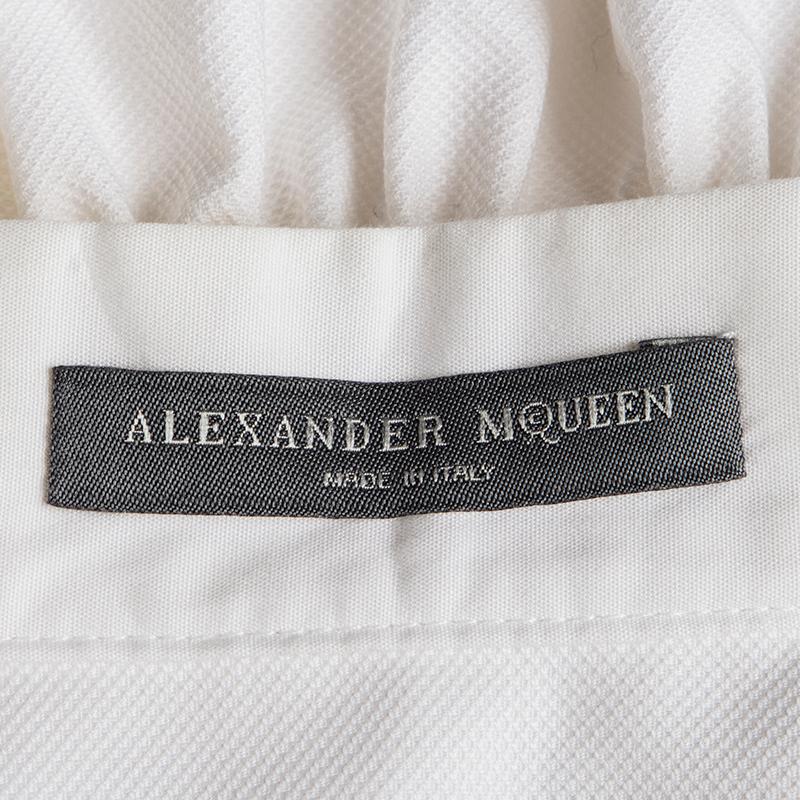 Gray Alexander McQueen white cotton POPLIN MANDARIN COLLAR TUNIC Shirt 40 S