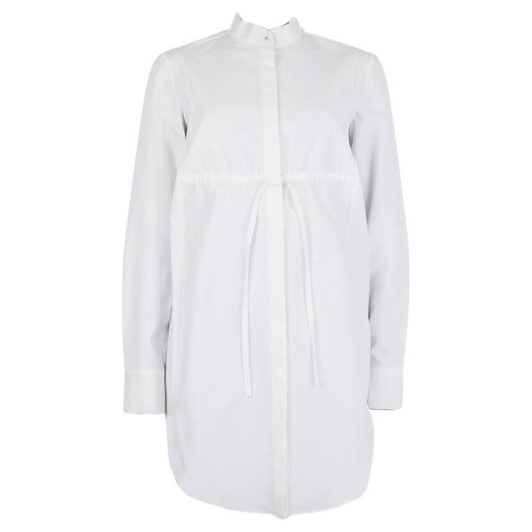 Alexander McQueen white cotton POPLIN MANDARIN COLLAR TUNIC Shirt 40 S