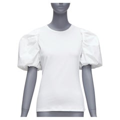 ALEXANDER MCQUEEN T-shirt blanc ajusté à manches courtes en coton blanc IT38 XS