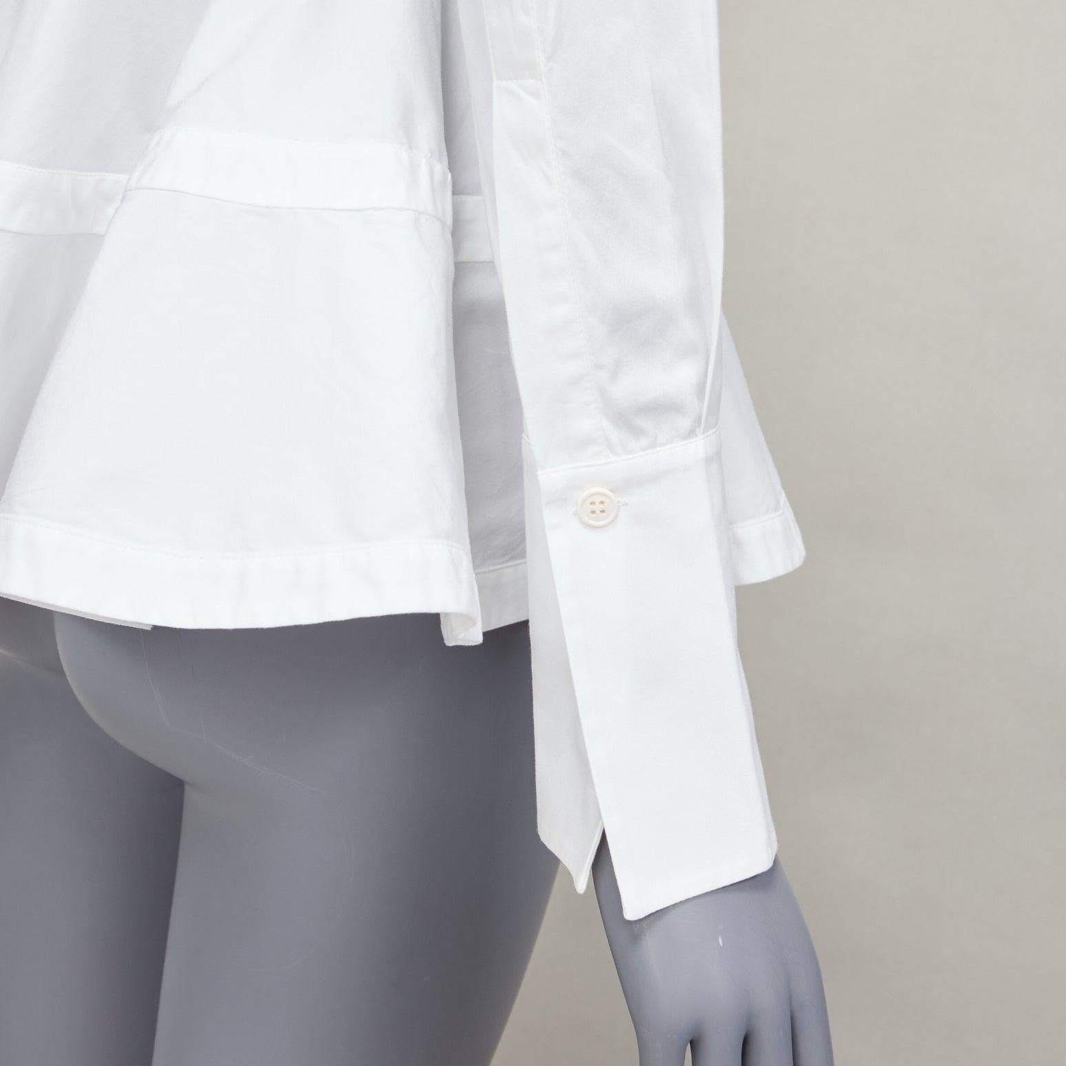 ALEXANDER MCQUEEN white cotton puff shoulder peplum fitted dress shirt IT36 XXS For Sale 4