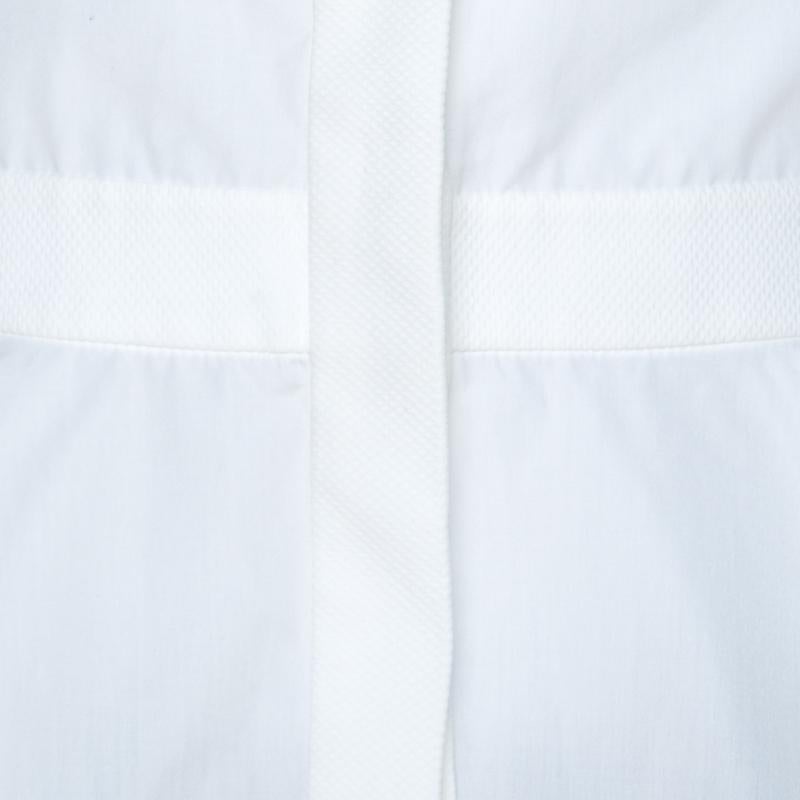 Alexander McQueen White Cotton Sleeveless Peplum Asymmetrical Hem Top S 2