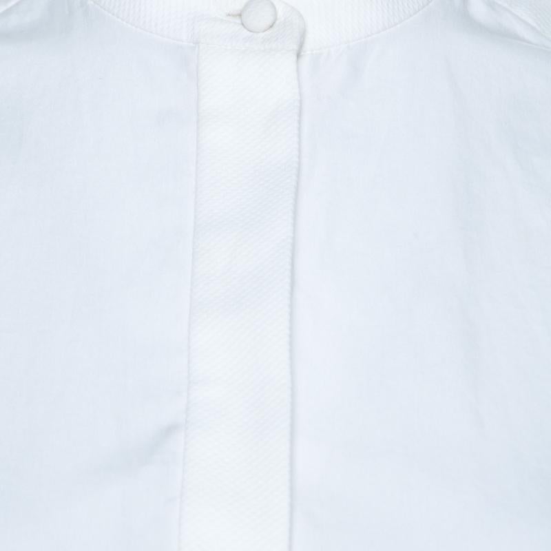 Alexander McQueen White Cotton Sleeveless Peplum Asymmetrical Hem Top S 3