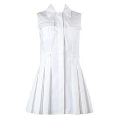 ALEXANDER MCQUEEN white cotton Sleeveless Shirt Dress 42