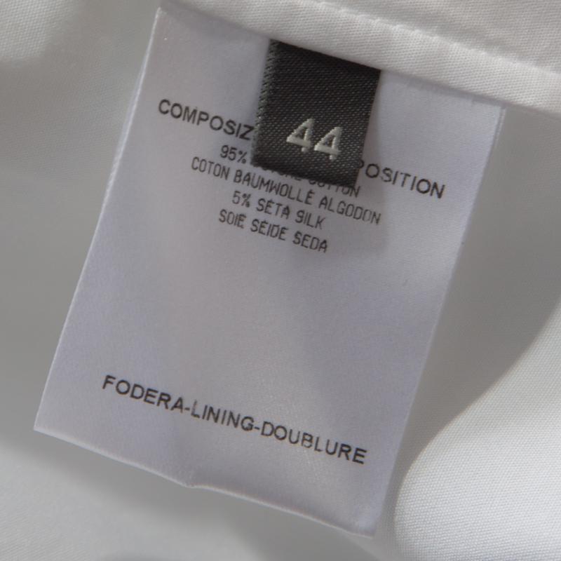 Alexander McQueen Weißes gestreiftes, detailliertes Hemd aus Baumwolle mit Paspelierung M im Angebot 1