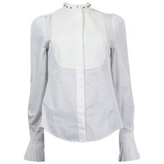 Alexander McQueen white cotton STUD COLLAR TUXEDO Shirt 40 S