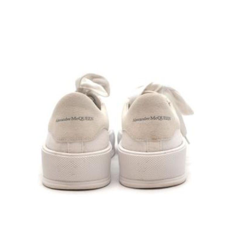 Women's Alexander McQueen White Deck Lace Plimsoll Trainers For Sale