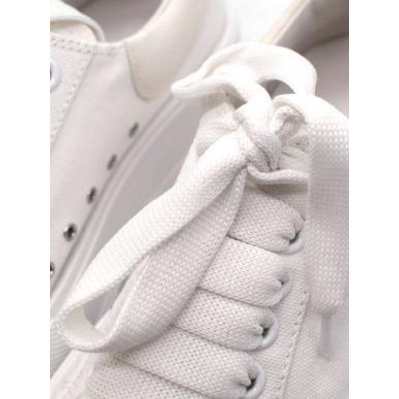 Alexander McQueen White Deck Lace Plimsoll Trainers For Sale 4
