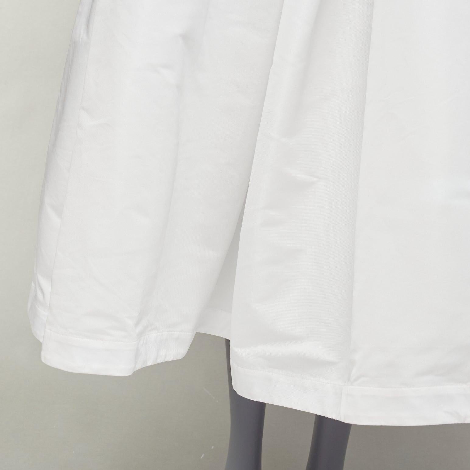 ALEXANDER MCQUEEN white drawstring tie detail puff flared full skirt IT38 XS For Sale 3