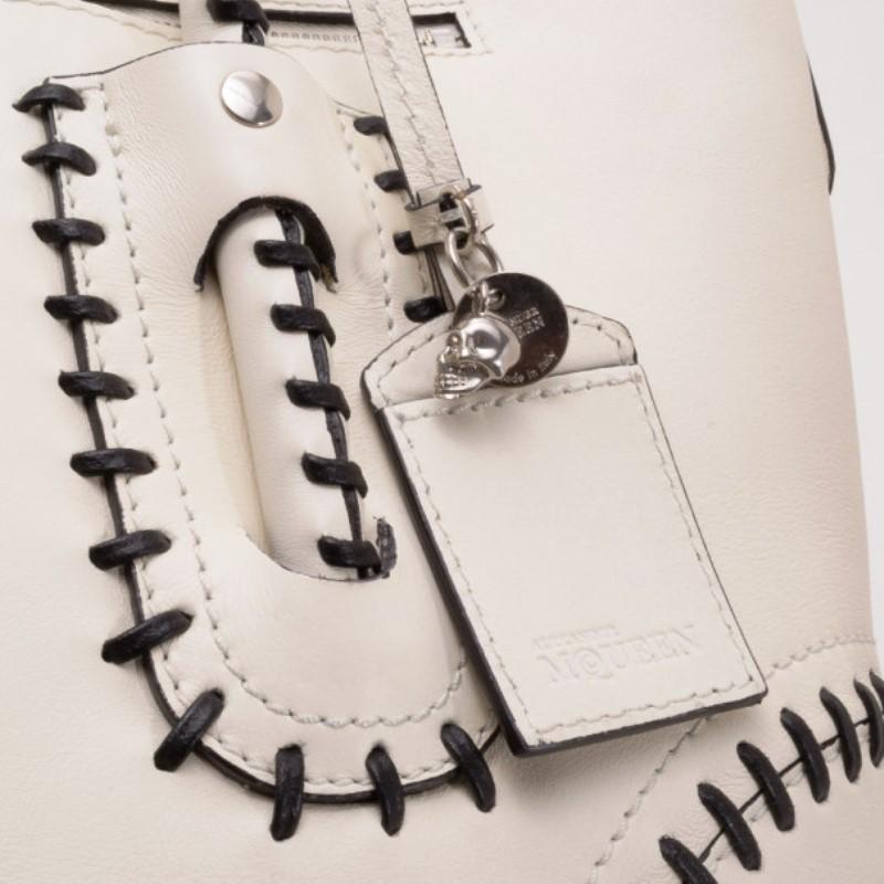 Alexander McQueen White Folkstitch Tote 3