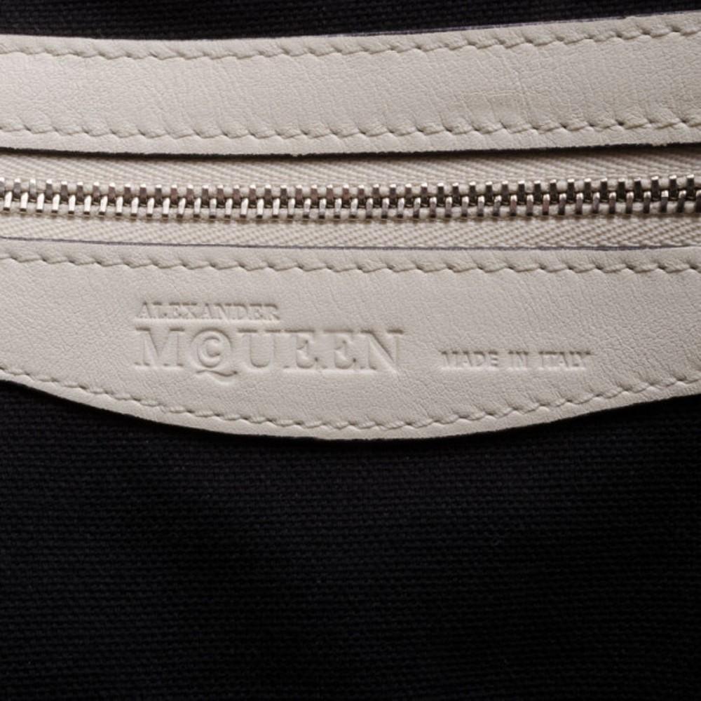 Alexander McQueen White Folkstitch Tote For Sale 4