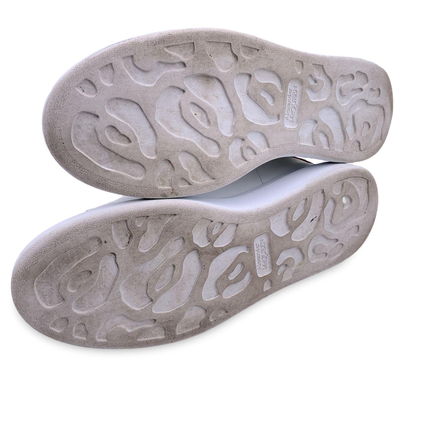 Gris Alexander McQueen - Chaussures de sport à lacets, or blanc, taille 40
