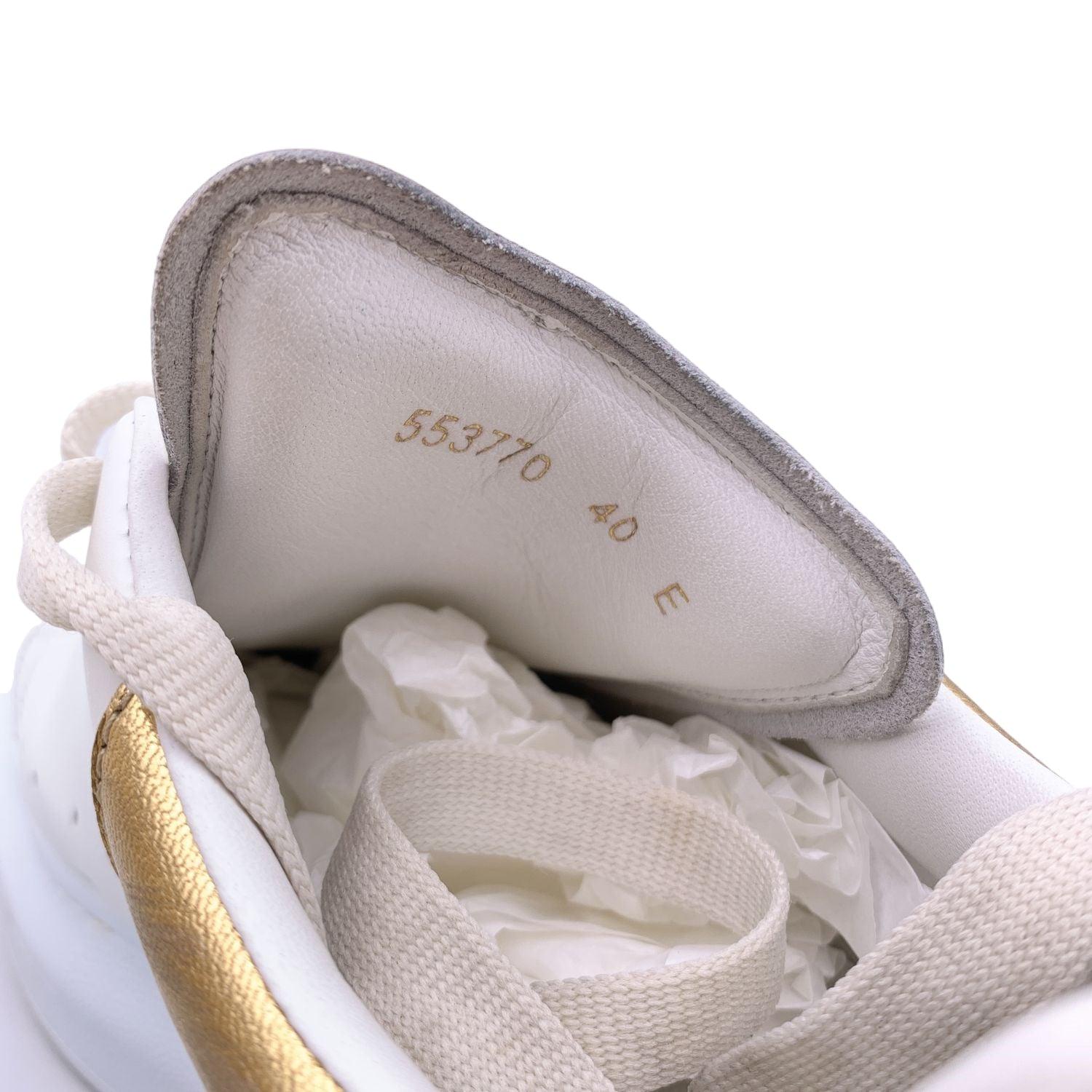  Alexander McQueen - Chaussures de sport à lacets, or blanc, taille 40 Unisexe 