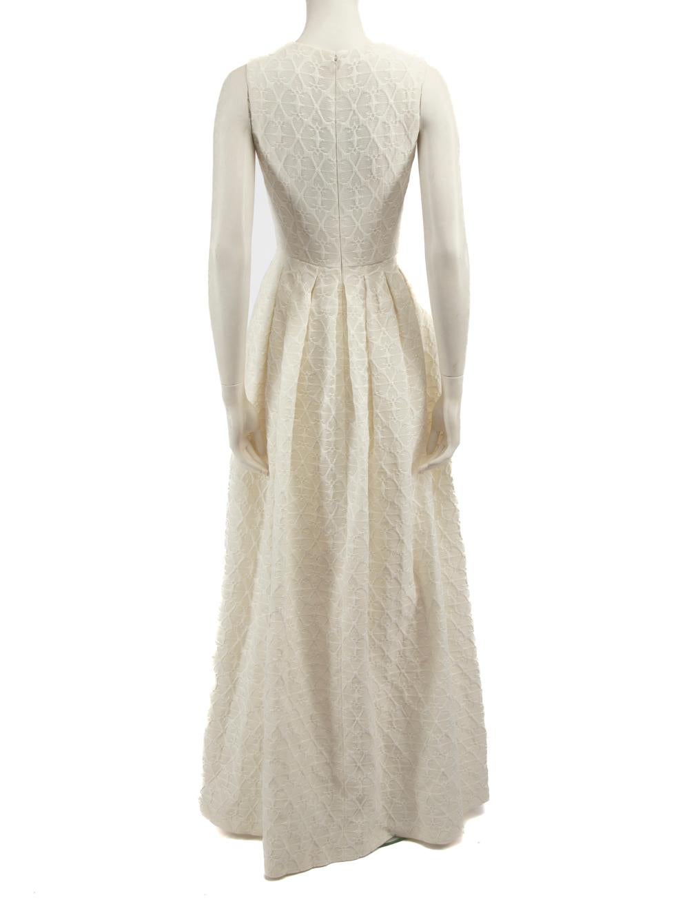 Alexander McQueen White Heart Jacquard Maxi Dress Size XS In Good Condition In London, GB