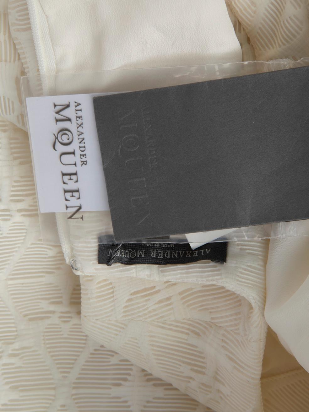 Alexander McQueen White Heart Jacquard Maxi Dress Size XS 4