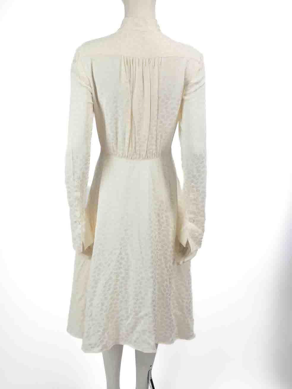 Alexander McQueen White Jacquard Pattern Dress Size S In Excellent Condition For Sale In London, GB
