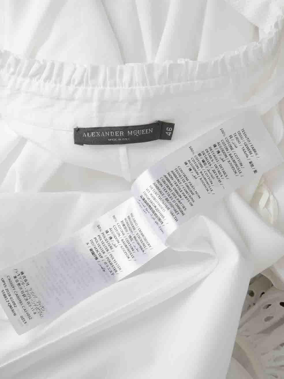 Women's Alexander McQueen White Lace Trimmed Mini Dress Size XL For Sale