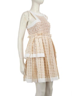 Alexander McQueen White Layered Laser-Cut Dress Size M