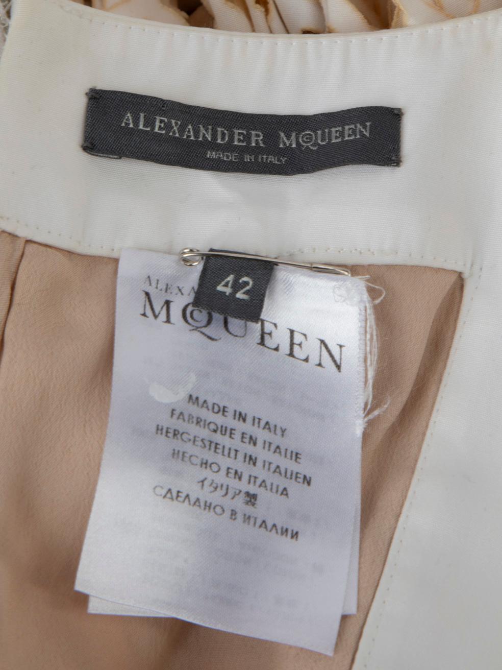 Alexander McQueen White Layered Laser-Cut Dress Size M For Sale 4