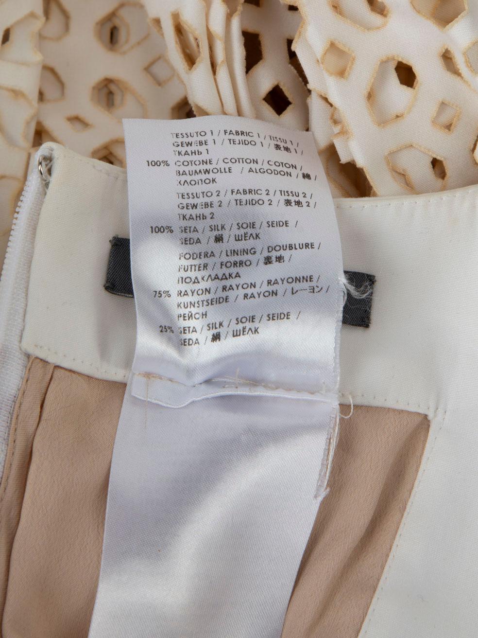 Alexander McQueen White Layered Laser-Cut Dress Size M For Sale 5