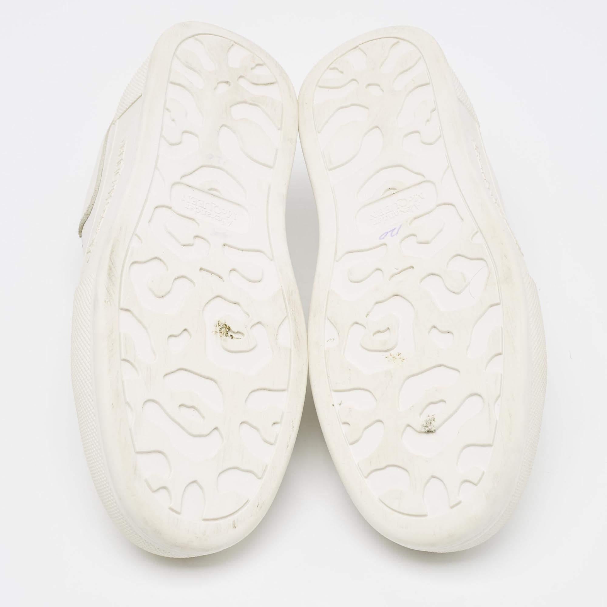 Alexander McQueen White Leather Deck Plimsoll Lace Up Sneakers Size 39 For Sale 1
