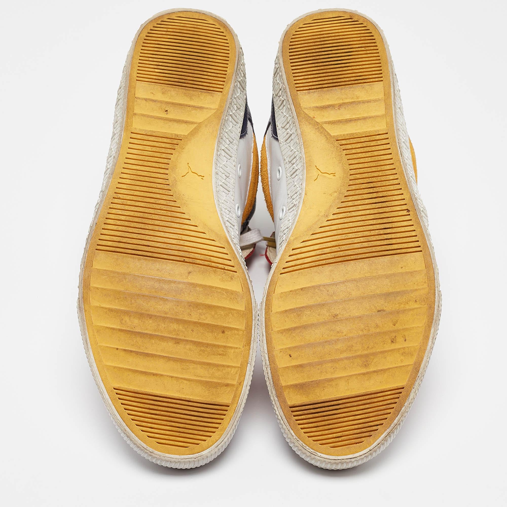 Alexander McQueen White Leather High Top Sneakers Size 44 For Sale 2