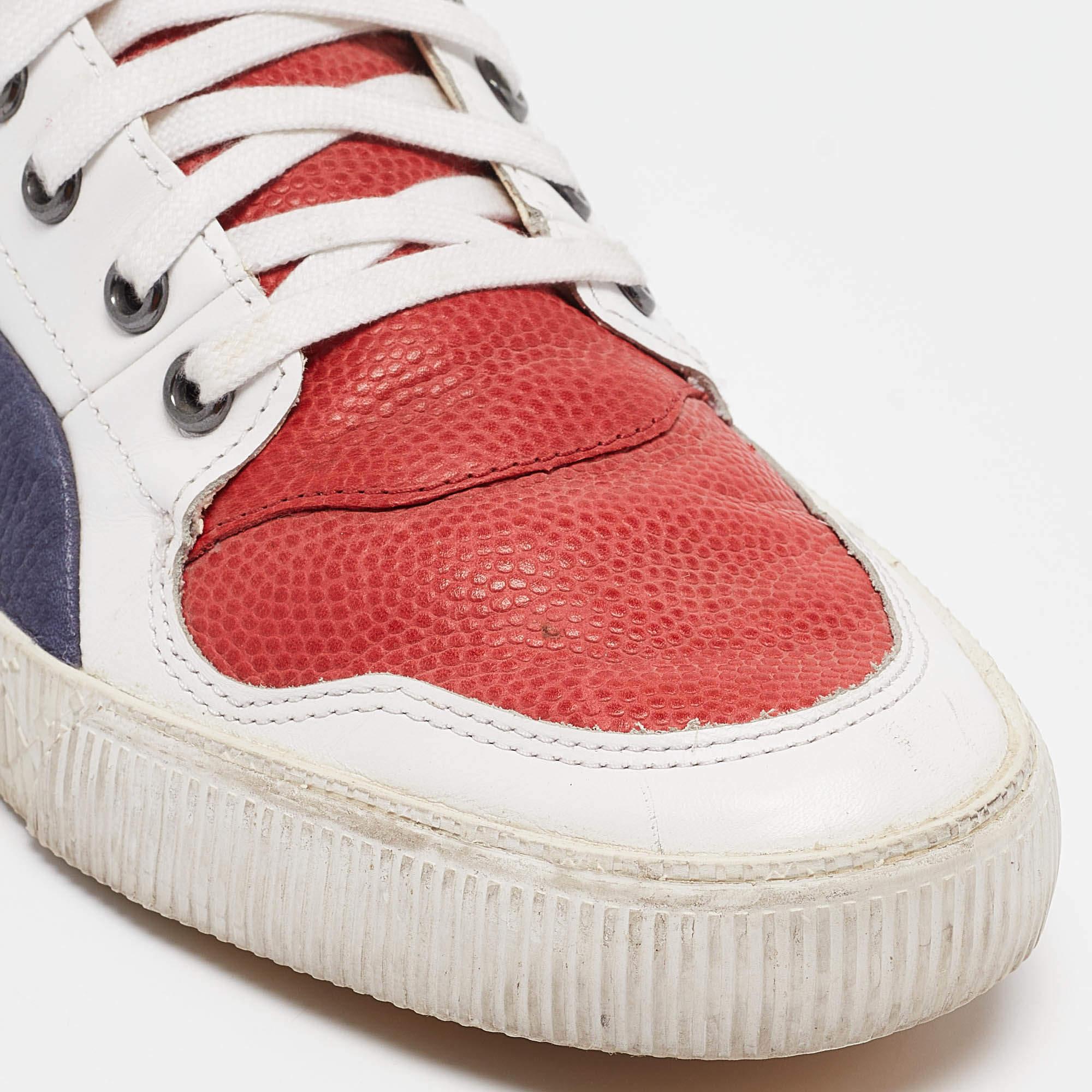 Alexander McQueen White Leather High Top Sneakers Size 44 For Sale 4