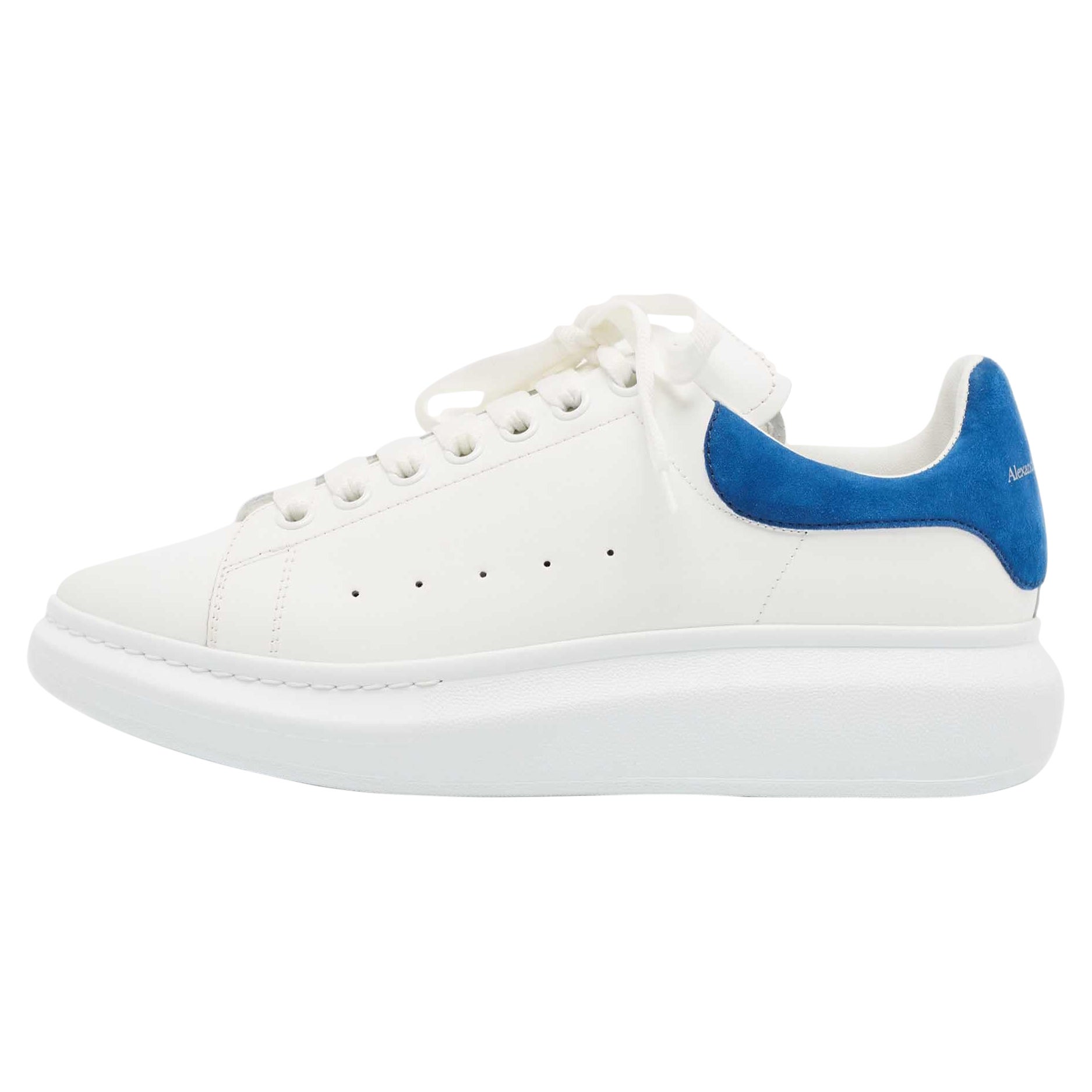Alexander McQueen White Leather Larry Sneakers Size 42