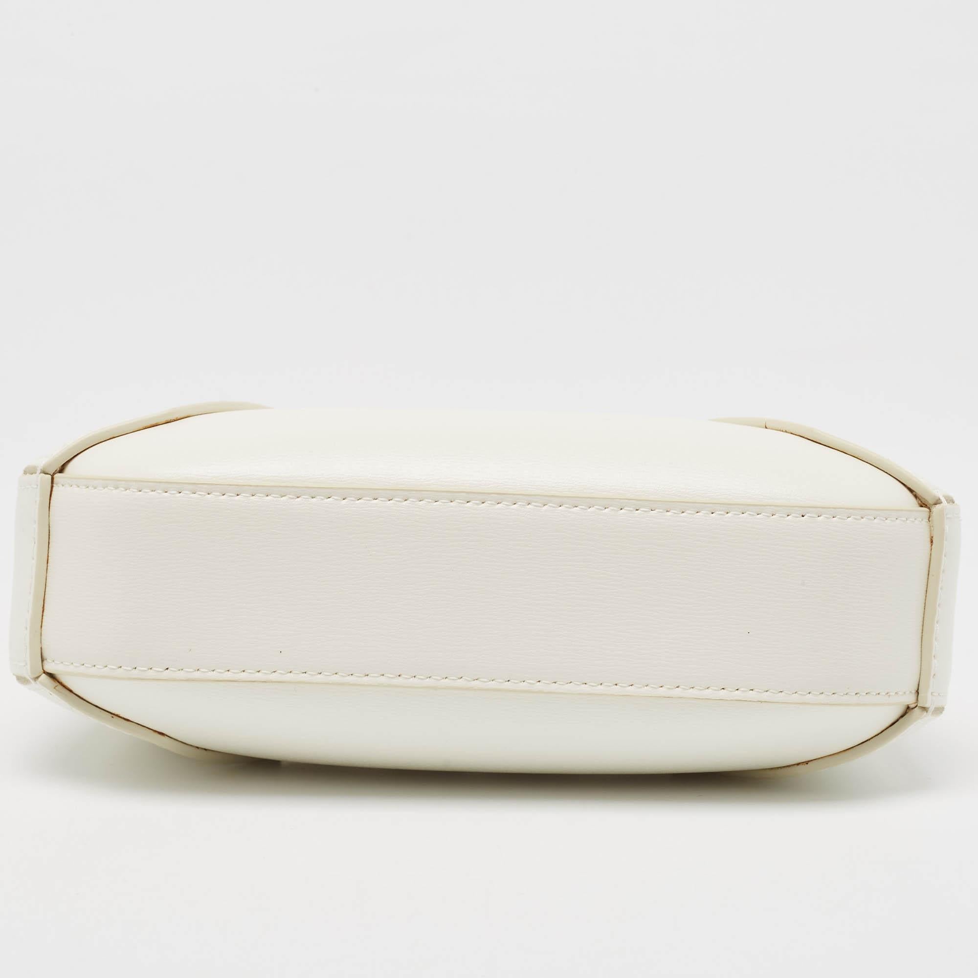 Alexander McQueen White Leather Mini Jewelled Hobo 2