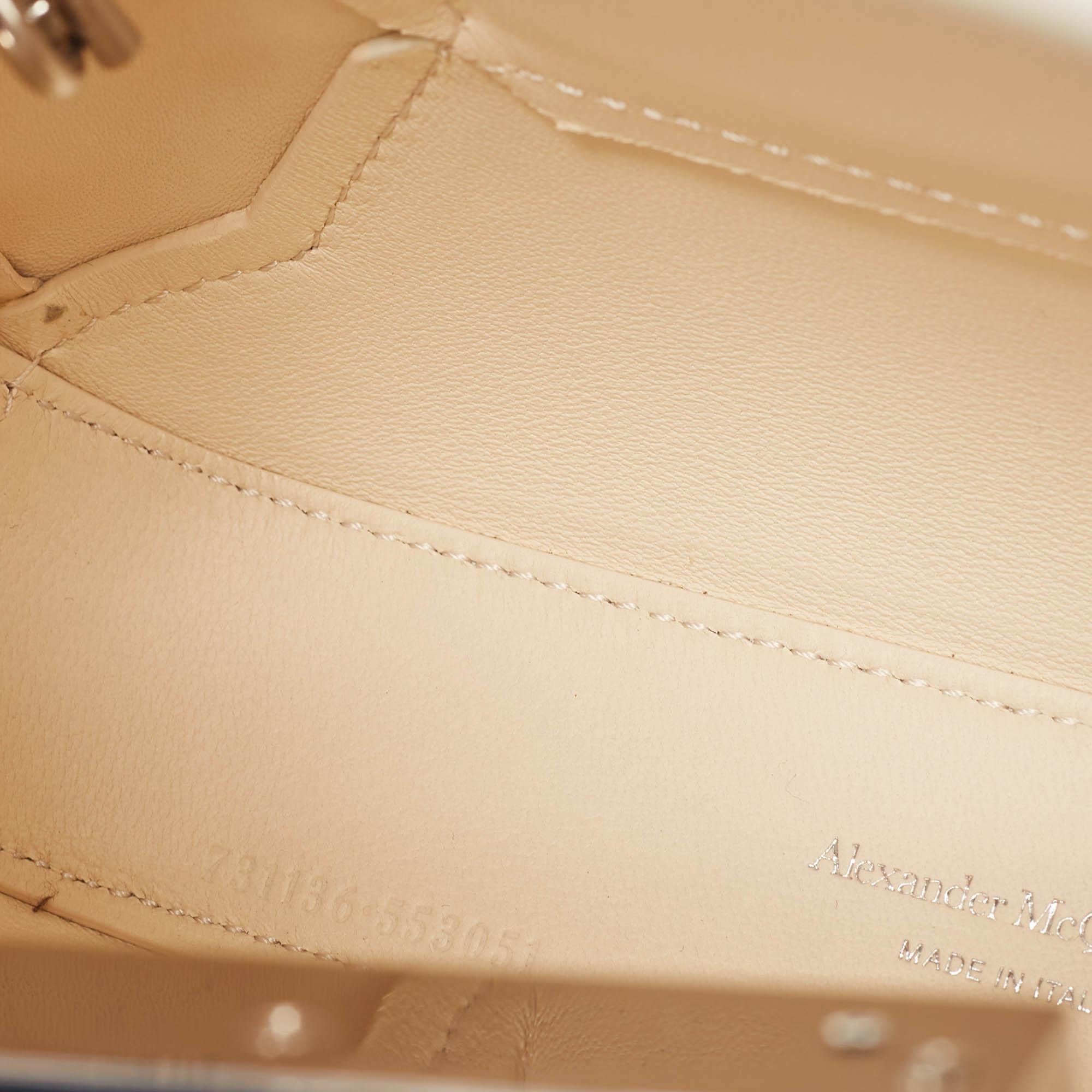 Alexander McQueen White Leather Mini Jewelled Hobo 3