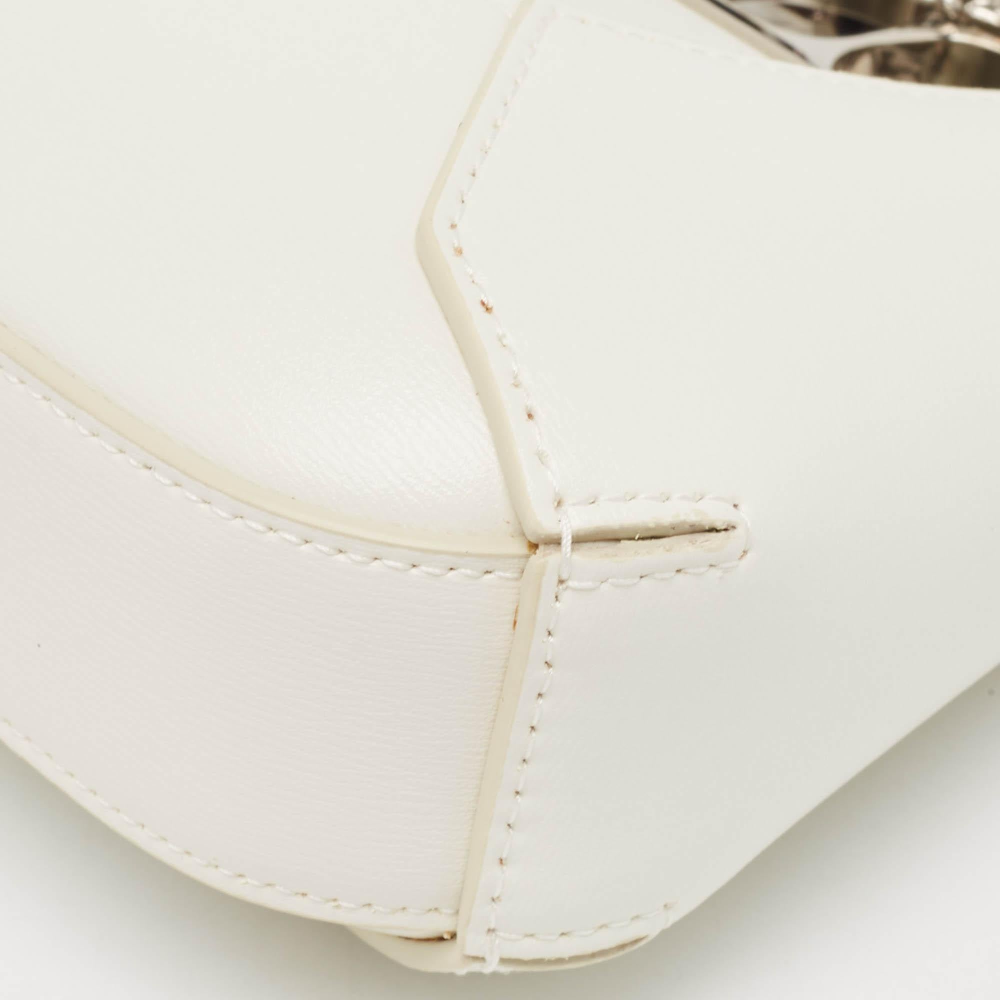 Alexander McQueen White Leather Mini Jewelled Hobo 5