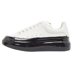 Used Alexander McQueen White Leather Oversized Low Top Sneakers Size 39