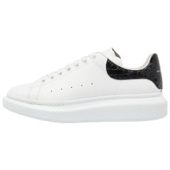 Used Alexander Mcqueen White Leather Oversized Low Top Sneakers Size 45